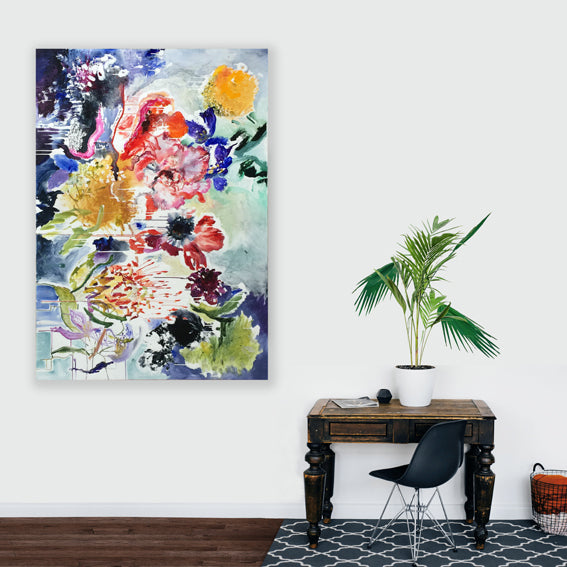 FloralPoetry-songs-from-the-heart-Lies-Goemans-painting-flower-schilderij-floral-140x200cm-interior-impression-3