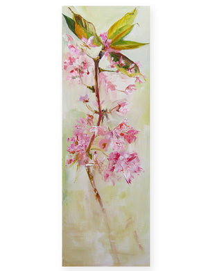 Branch-Up-Japanese-Spring-Lies-Goemans-40x120-cm-flower-painting-floral-flower-cherry-blossom-bloemschilderij-basis