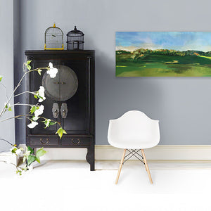 MomentsInFrance-chauffry-printemps-Lies-Goemans-painting-landscape-schilderij-land-50x150cm-interior-impression