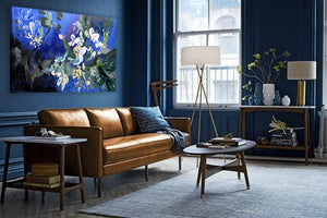 series-Early-Bloom-Japanese-snowball-Lies-Goemans-painting-floral-schilderij-120x200cm-interior-blue