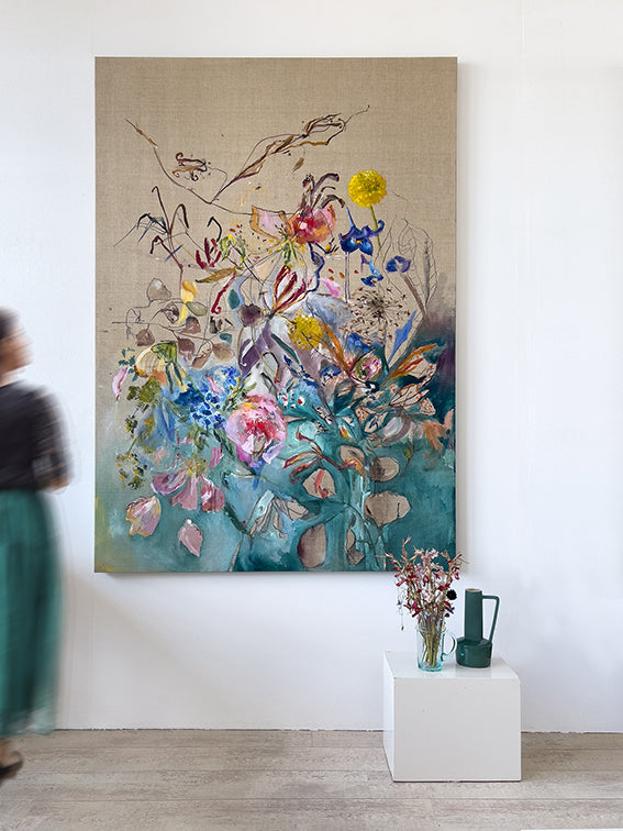 series-Beauty-Of-Transience-the-universe-does-not-allow-perfection-Lies-Goemans-painting-flower-schilderij-floral-140x200cm-interior