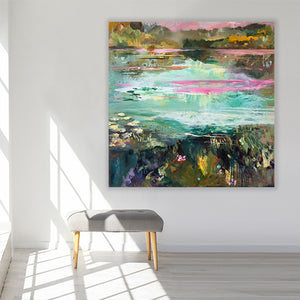 Bathing-In-Emerald-150x150cm-Lies-Goemans-painting-water-interior-square