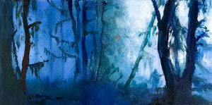 Nocturnal-fading-in-the-mist-Lies-Goemans-20X10cm-painting-nocturnal-landscape-klein-schilderij-basis