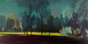 series-Nocturnal-who-is-hiding-in-the-park-Lies-Goemans-20X10cm-painting-night-landscape-klein-schilderij-basis