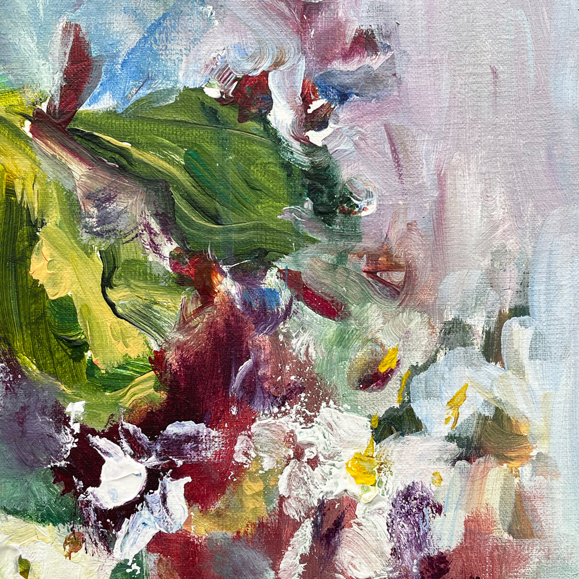 branch-up-chestnut-abundance-Lies-Goemans-painting-flower-schilderij-floral-40x110cm-detail