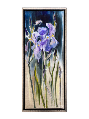 series-Botanical-story-Purple-Rain-Lies-Goemans-20x50cm-flower-painting-floral-flower-iris-bloemschilderij-basis-framed