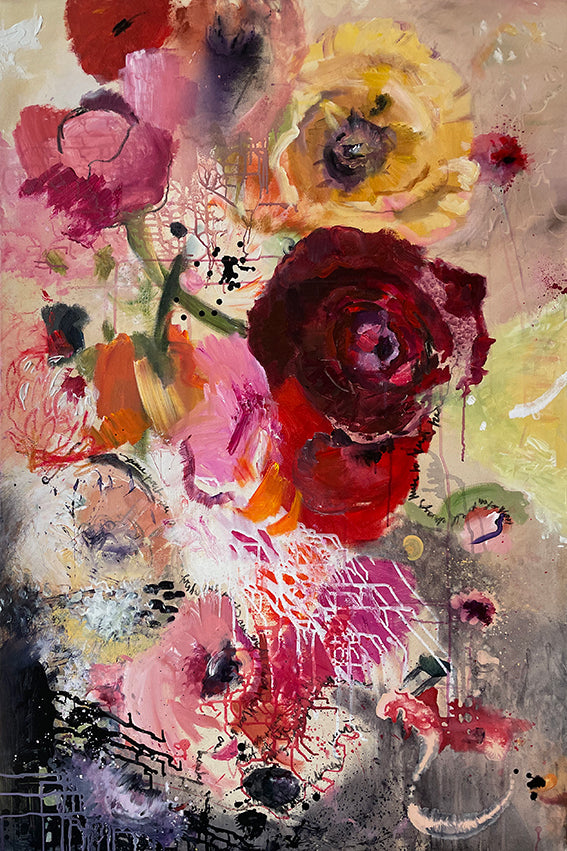 FloralPoetry-Only-wish-you-could-stay-Lies-Goemans-painting-flower-schilderij-floral-100x150cm-basis-square