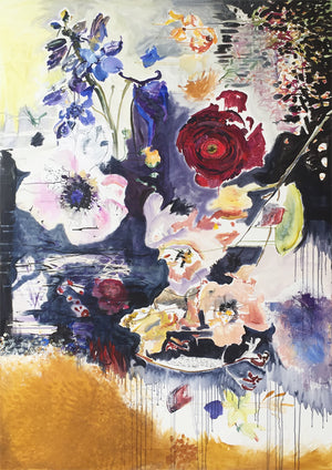 FloralPoetry-dark-soil-harmony-Lies-Goemans-painting-flower-schilderij-floral-140x200cm-basis
