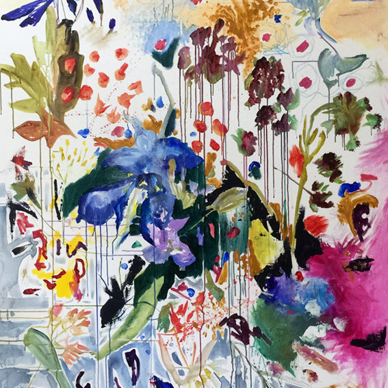 FloralPoetry-fun-of-being-colour-Lies-Goemans-painting-flower-schilderij-floral-150x100cm-basis-square
