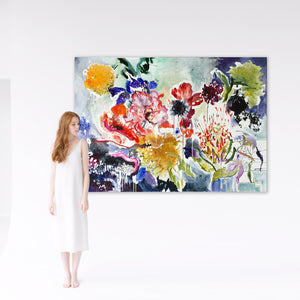 FloralPoetry-songs-from-the-heart-Lies-Goemans-painting-flower-schilderij-floral-140x200cm-interior-impression-1