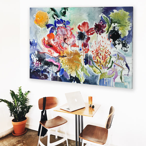 FloralPoetry-songs-from-the-heart-Lies-Goemans-painting-flower-schilderij-floral-140x200cm-interior-impression-2