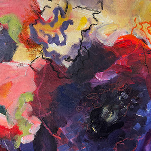 FloralPoetry-stay-in-your-magic-Lies-Goemans-painting-flower-schilderij-floral-100x100cm-detail