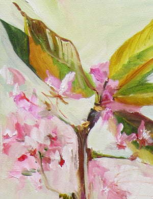 Branch-Up-Japanese-Spring-Lies-Goemans-40x120-cm-flower-painting-floral-flower-cherry-blossom-bloemschilderij-detail
