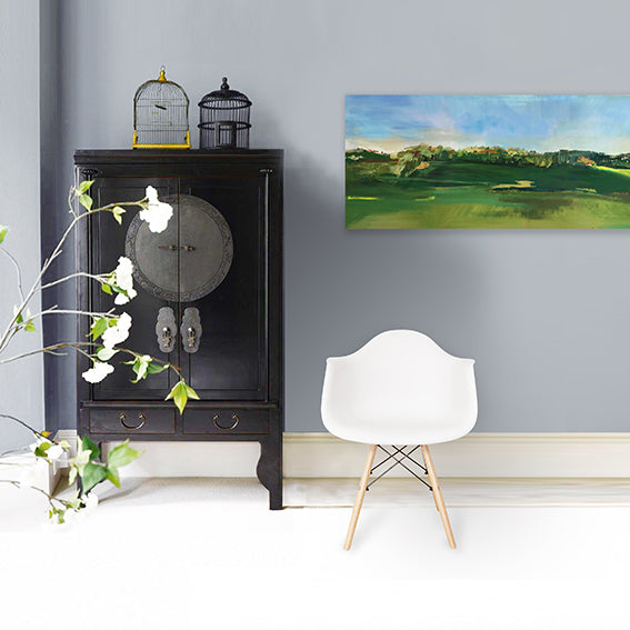 MomentsInFrance-chauffry-printemps-Lies-Goemans-painting-landscape-schilderij-land-50x150cm-interior-impression