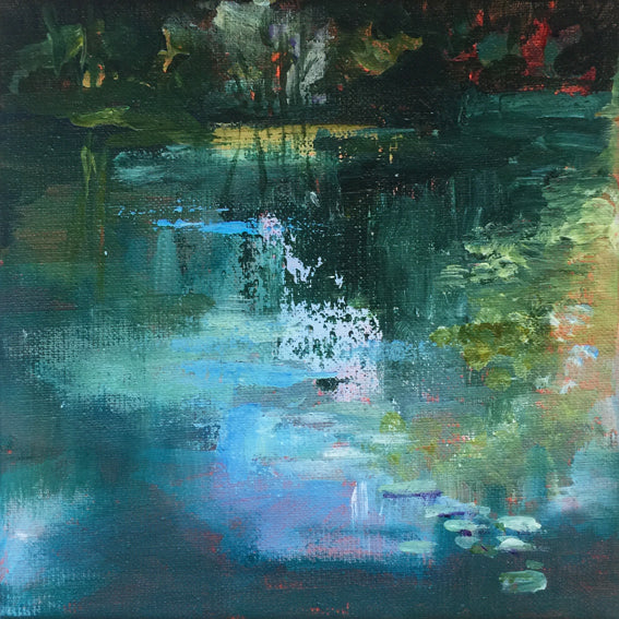 Shimmering Light-Lies Goemans-waterscape-painting 20x20cm
