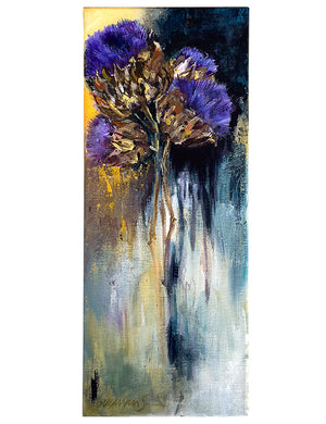 Tender-Heart-At-The-Core-Lies-Goemans-20x50cm-flower-painting-floral-flower-artichoke-bloemschilderij-basis