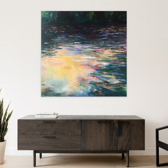 Waterstories-monumental-Stillness-Lies-Goemans-waterscape-painting-150x150cm-interior-impression