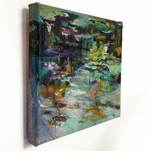 Waterstories-whispers-Forest-River-Lies-Goemans-waterscape-painting-20x20cm-side
