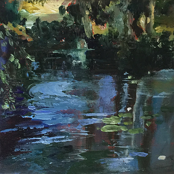 Waterstories-whispers-blue-water-creek-Lies-Goemans-waterscape-painting-20x20cm-basis-2