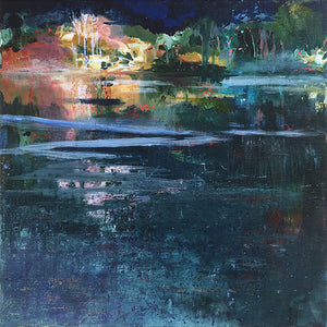 Waterstories-whispers-party-on-the-other-side-Lies-Goemans-waterscape-painting-40x40cm-basis
