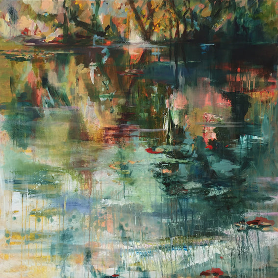 What-Lies-Beneath-16-Lies-Goemans-painting-water-schilderij-waterscape-100x100cm-basis