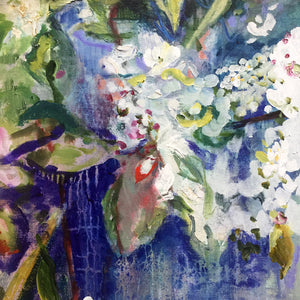 branch-up-blue-blossoms-Lies-Goemans-painting-flower-schilderij-floral-40x110cm-detail-2