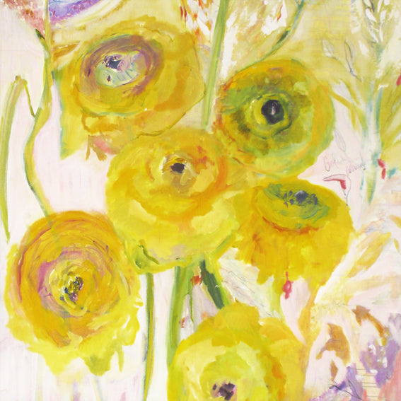 series-Floral Poetry-Golden-Ranunculus-Lies-Goemans-painting-floral-schilderij-120x200cm-basis-square